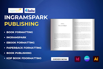 format and publish books for ingramspark, lulu, paperback formatting