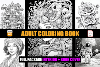 design coloring pages for adults and children coloring books for KDP etsy