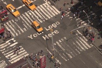 add your logo, messages on times square crossroads video