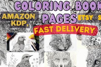 make coloring book pages kdp,etsy for kids and adults using ai