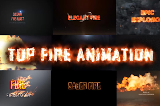 quickly make a fire logo intro animation video
