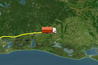 create travel route map animation using any vehicle