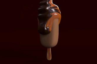 create stunning 3d food modelling, 3d beverage package design,3d food animation
