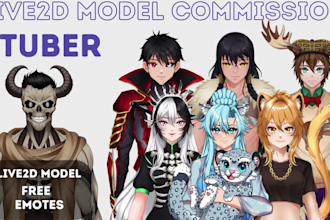 design and rig anime vtuber model, live2d model art character for vtuber