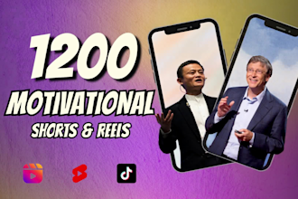create 1200 motivational youtube shorts reels