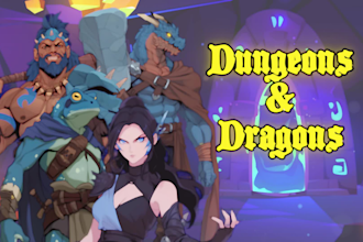draw original dnd or rpg character art mpas party for you