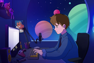 make loop 2d animation for you lofi or stream