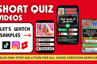 create viral quiz shorts, trivia questions short videos for youtube and tiktok