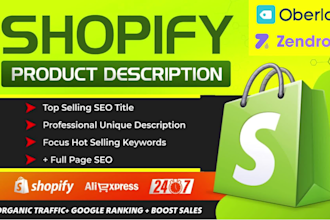 do shopify product listings with shopify SEO product descriptions