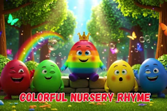 produce colorful nursery rhyme or storytelling videos for kids with lyrics