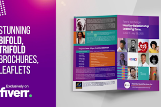 design an outstanding bifold, trifold brochure, leaflet