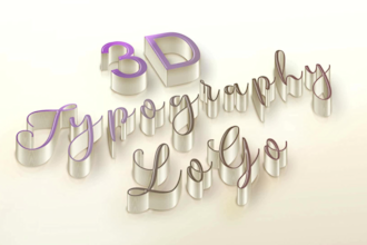 design a 3d typography, 3d text, signature logo, 3d mockup