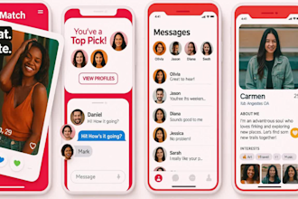 moblie dating app development like tinder, flutter app with react native, bumble