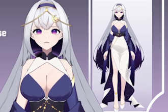 draw and model male, female live2d vtuber rigging live2d model vtuber commission