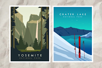 design beautiful minimalist travel poster for your need