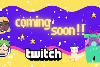 make steam artwork, twitch 2d cartoon charactr, twitch alart