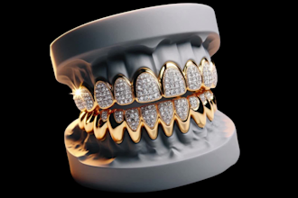 create custom jewelry cad design for ring, pendant, bracelet, and grillz bespoke