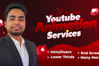 create youtube intro outro banner and lower thirds animation