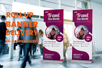 design roll up banner, retractable banner, pull up banner,