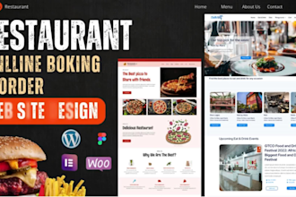 build responsive wordpress restaurant website with online food order system