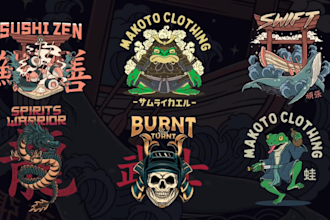 create custom retro vintage japanese tshirt design