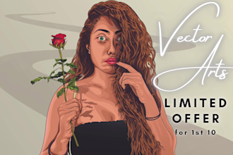 draw amazing vector portrait or cartoon design vector art