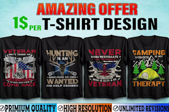 create an amazing and trendy t shirt design in 12 hours