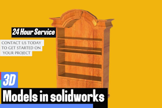 do woodworking 3d model of furniture and technical drawing