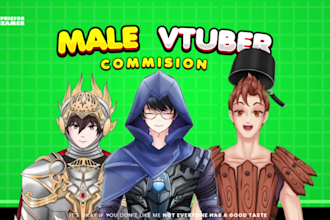 create custom live2d male vtuber model for avatar streamer