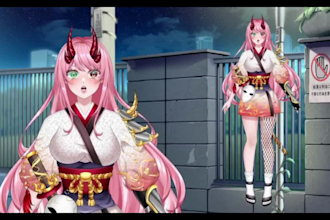 do live2d,3d vtuber model vrchat quest vroid full body rigged with face tracking