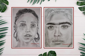draw realistic pencil portrait, pencil sketch from a photo