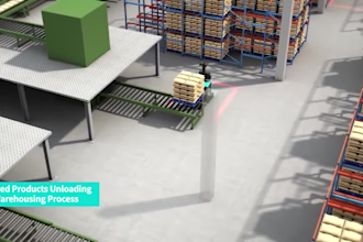 create 3d industrial factory animation warehouse automation logistic explainer