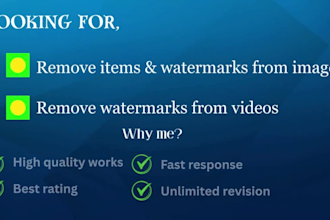 remove water marks , unwanted objects from video and images