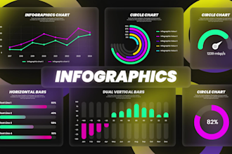 do graphs, charts, lists and another infographics animation