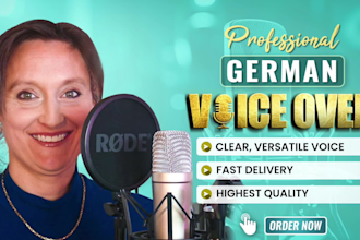 record a female german voice over in 24h