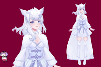 draw and rig 2d vtuber model, live2d vtuber rigging, 2d anime model commission