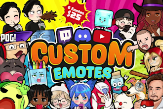 draw custom chibi, anime, pet static or animated emotes for your stream