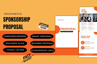 design sponsorship proposal, fundraising investor pitch deck bid letter grant