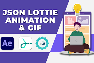create json lottie animation or gif for mobile and web apps
