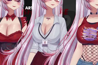 create a vtuber debut ready live2d model with rigging for streaming
