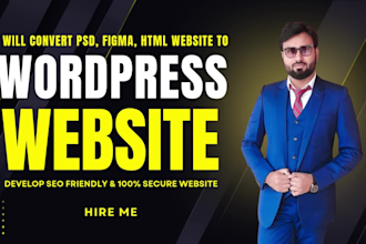 convert PSD, figma, HTML, website  to wordpress website