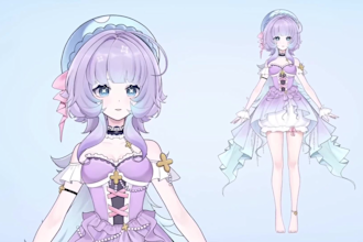 draw and rig live2d vtuber model, 2d vtuber model, live2d rigging, vtuber model