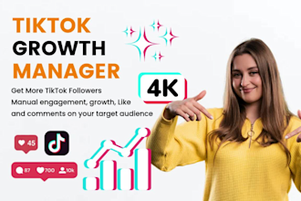 grow your tiktok with manual marketing, video editing or daily posts