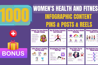 create women health, fitness instagram infographic post, reels, pinterest pins