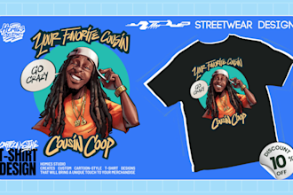 design unique custom streetwear t shirt artwork for your brand