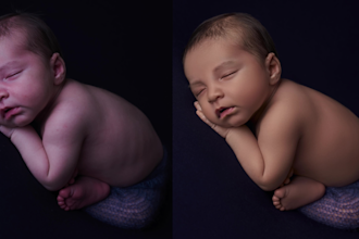 professionally retouch newborn and baby photos in photoshop