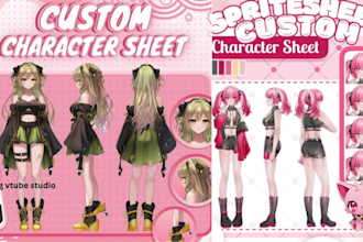 live 2d vtuber model vtuber character vtuber avatar vtuber rigging vtube studio