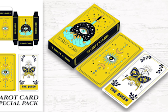 make design tarot, zodiac, tcg, card game, playing card and board game with box