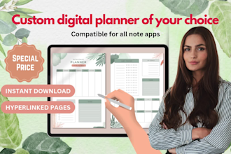 design digital planner, journal design, hyperlinked planner