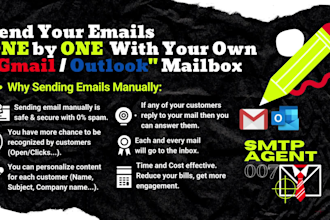 send gmail and outlook emails manually one by one
